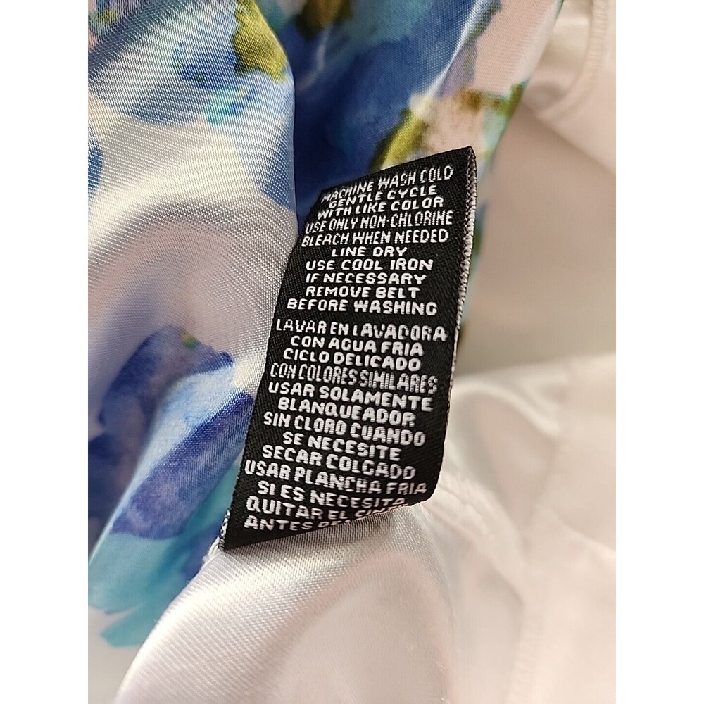 Karin Stevens A-line Dress Sleeveless Floral Rear Zip Size 10 Spring Garden - Picture 12 of 13